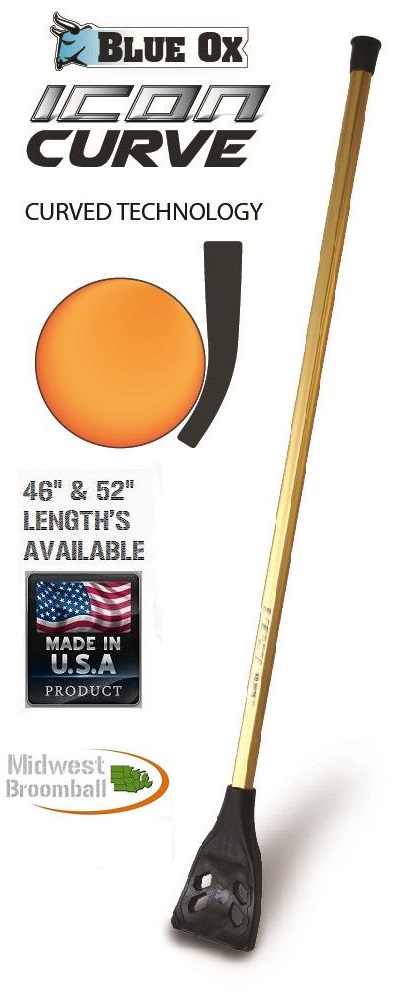 Blue Ox Icon "Curve" 5, 10 or 20mm Broomball Stick