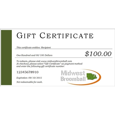 Midwest Broomball Gift Certificate